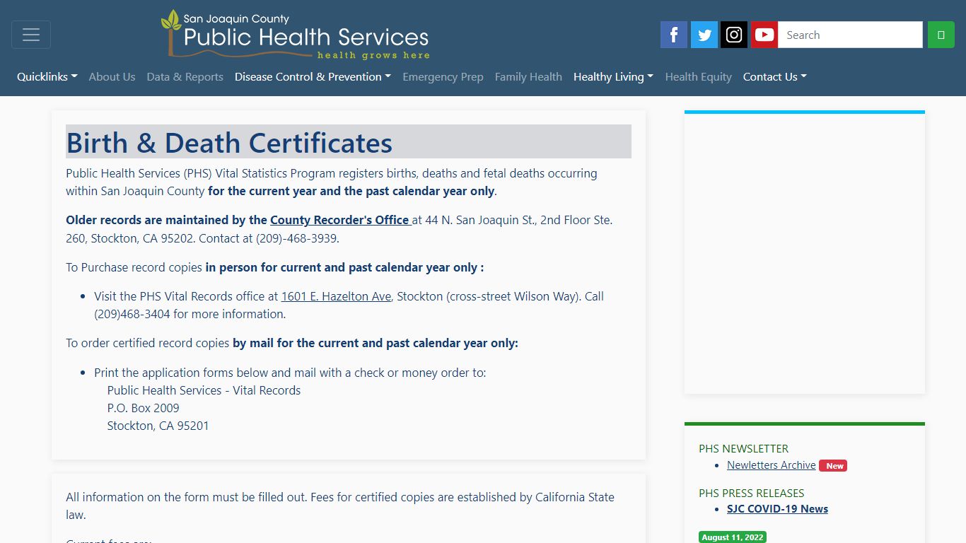Public Health Services of San Joaquin County