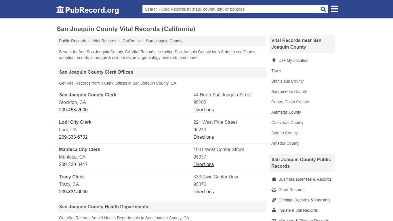 Free San Joaquin County Vital Records (California Vital Records)